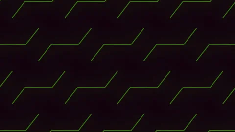 Futuristic dark background with diagonal neon green line pattern for tech design Stock Footage 334140234