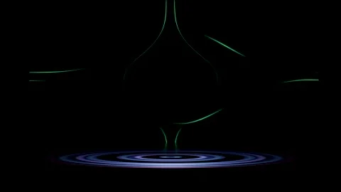 Futuristic dark background with glowing concentric rings in blue and purple.. Stock Footage 315618849