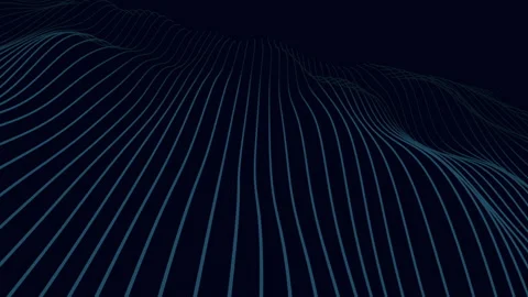 Futuristic dark blue abstract wave lines background for technology and data Stockbeeldmateriaal 334139743