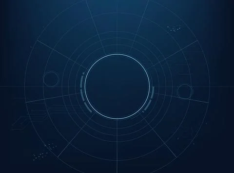 Futuristic dark blue digital technology background with a central glowing H.. 스톡 일러스트