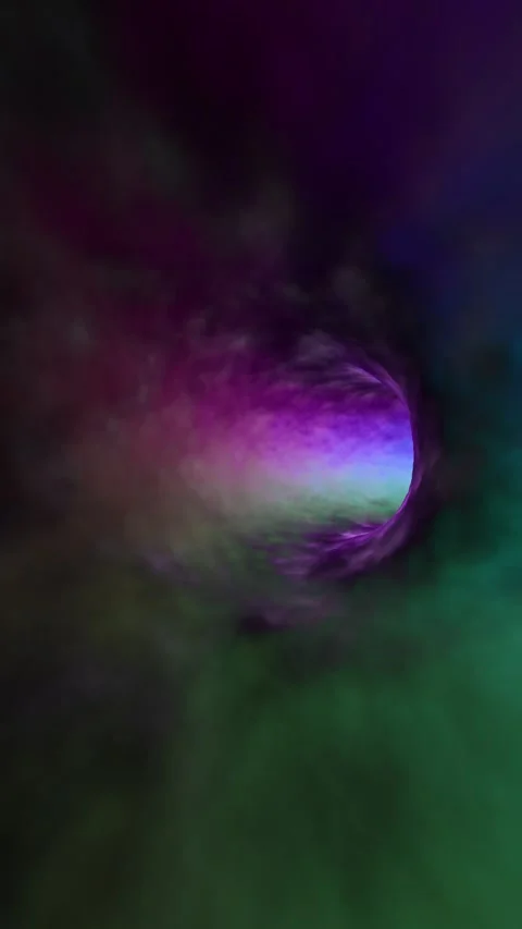 Futuristic dark colorful loop travel tunnel vertical animation Video stock 346392532