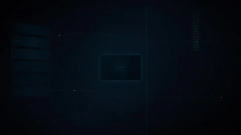 A futuristic dark digital interface display featuring a central rectangular.. Stock Footage 346723348