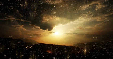 Futuristic dark gold colored landscape with binary numbers cyberspace backgr Stock Footage 231907276