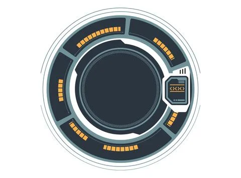 Futuristic dark HUD circle progress bars technical interface elements High .. Stock Illustration