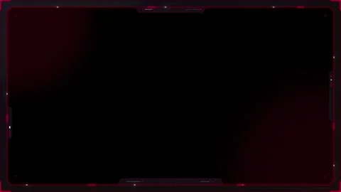 Futuristic dark interface frame with glowing red accents and digital 動画素材 336365112