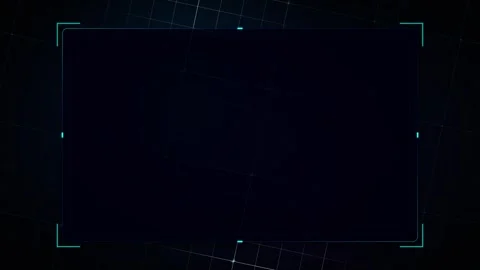 Futuristic dark interface with a glowing cyan rectangular frame and subtle .. 動画素材 335826415