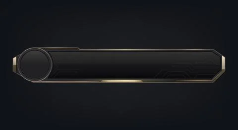 Futuristic dark lower third banner with luxury metallic bronze and gold bor.. Ilustração Stock