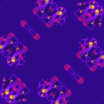 Futuristic Dark Mode Background with Purple Neon Nodes and Magenta Glow Stock Illustration