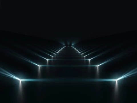 Futuristic dark podium with light and reflection background Illustrazione stock