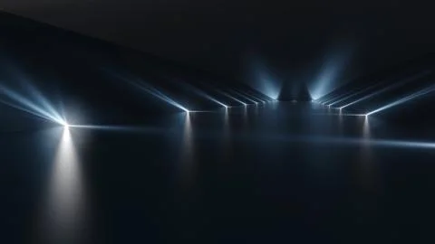Futuristic dark podium with light and reflection background Stock Illustration