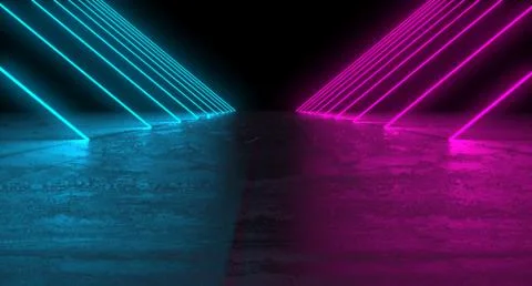 Futuristic dark podium with light and reflection background. 3D rendering. Illustrazione stock