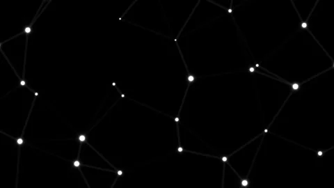 Futuristic Dark Technology Background with Glowing White Nodes and Connecti.. Stock Footage 345779405