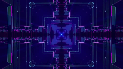 Futuristic Dark Tunnel. Vj Loop Video stock 142575361