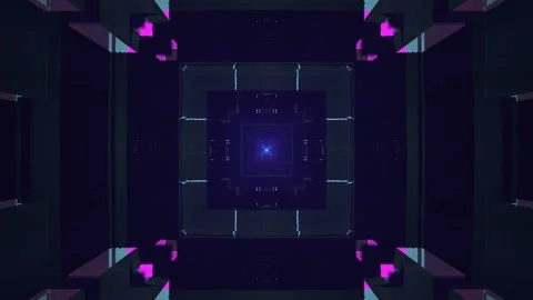 Futuristic Dark Tunnel. Vj Loop Video stock 142575394