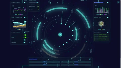 Futuristic Dashboard Analytics Online Software App Stock Footage 328405979