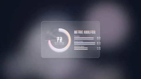 Futuristic Data Analysis Dashboard with Glowing UI Elements and Charts Stock Footage 348415894