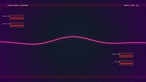 Futuristic Data Analysis: Digital Waveform Graph and Abstract UI Elements Stock Footage 348423522