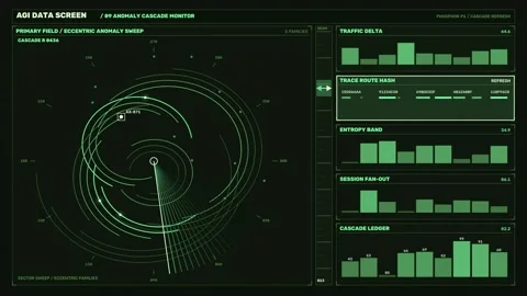 Futuristic Data Analytics HUD Seamless Loop Stock Footage 342331966