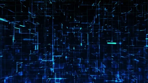 Futuristic Data Analytics Matrix with Blue Digital Cube Network 스톡 동영상 341378433