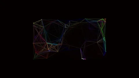 Futuristic data connection grid loop, abstract geometric polygonal technolo.. Stock Footage 337161457