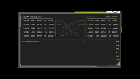Futuristic Data Encoding Interface With Numerical Mapping Algorithm Видео 341355998