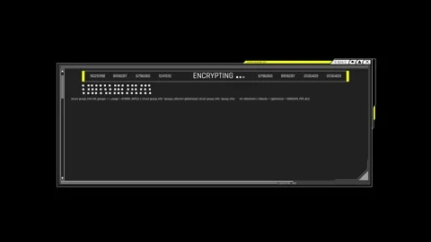 Futuristic Data Encryption Interface With Cryptographic Code Processing Stockbeeldmateriaal 341355990