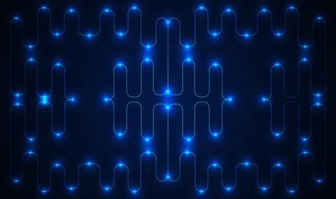 Futuristic Data Flow Circuit Lines Technology Design Stock Illustration
