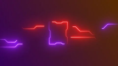 Futuristic data flow with glowing neon circuit lines Stock-Footage 316796488