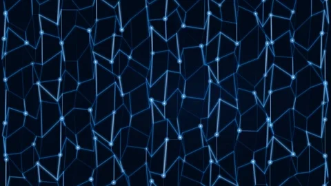 Futuristic data flow visualization connecting luminous geometric nodes on a.. Stock Footage 336836609