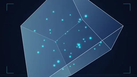 Futuristic Data Flow Visualizing Interconnected Nodes in Abstract Blue Geomet 動画素材 344249003