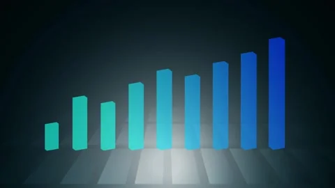 Futuristic Data Growth Bar Chart Background 库存影片 331193131