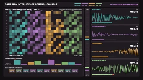 Futuristic Data Intelligence HUD Seamless Loop Stock Footage 342191803