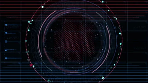 Futuristic Data Interface With Digital Eye and Neural Network Display Stock-Footage 310261064
