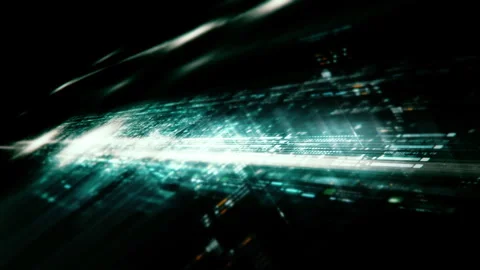 Futuristic Data Matrix AI Simulation Background Stock Footage 304720580