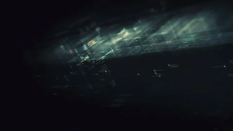 Futuristic Data Matrix AI Simulation Background Stock Footage 304721093