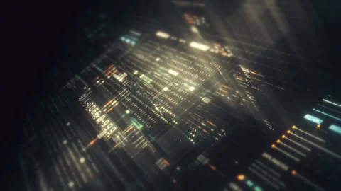 Futuristic Data Matrix AI Simulation Background Stock Footage 304721637
