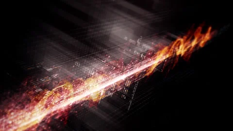 Futuristic data matrix AI simulation featuring metaverse inspired elements, an Stock Footage 305735361
