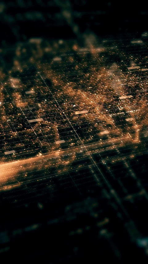Futuristic Data Matrix Simulation Background Vidéo 269485240