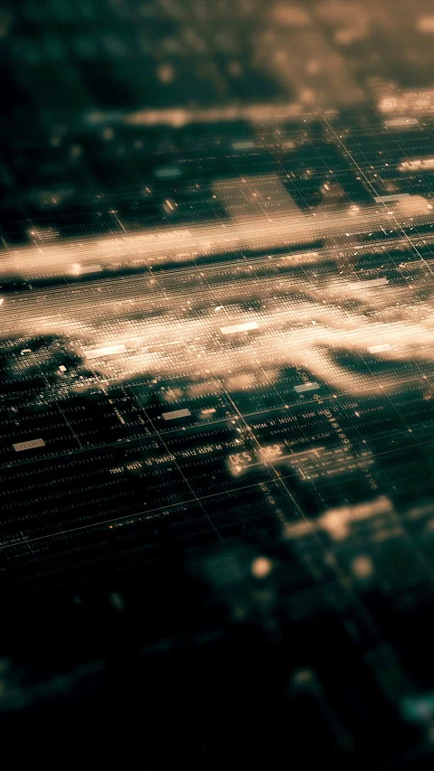 Futuristic Data Matrix Simulation Background Vídeo Stock 269495539