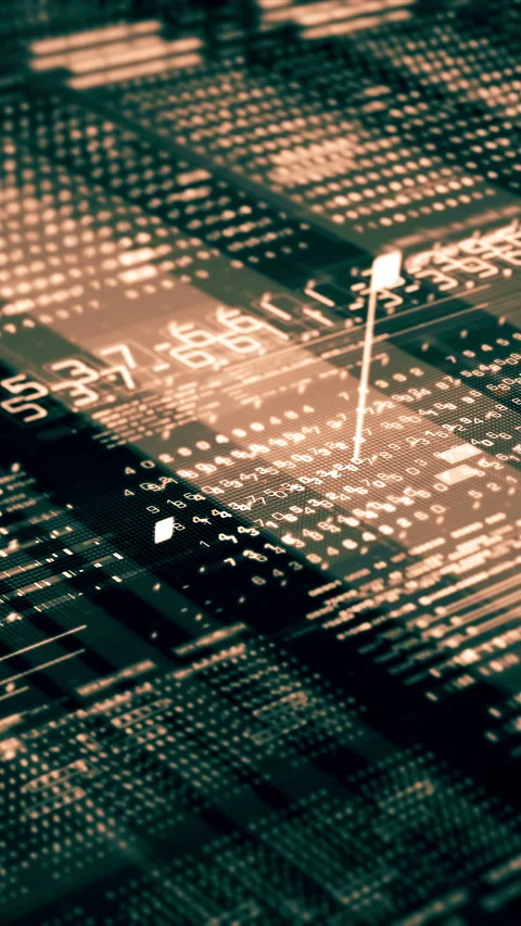 Futuristic Data Matrix Simulation Background Video stock 269499621