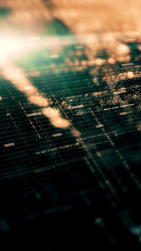 Futuristic Data Matrix Simulation Background Video stock 269501391
