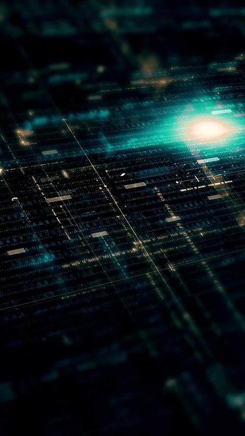 Futuristic Data Matrix Simulation Background Vídeos de archivo 269502518