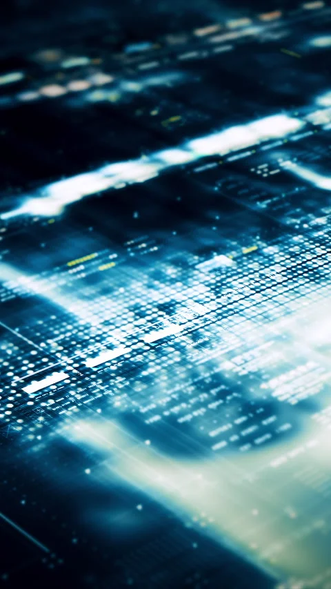 Futuristic Data Matrix Simulation Background Vídeos de archivo 269502563