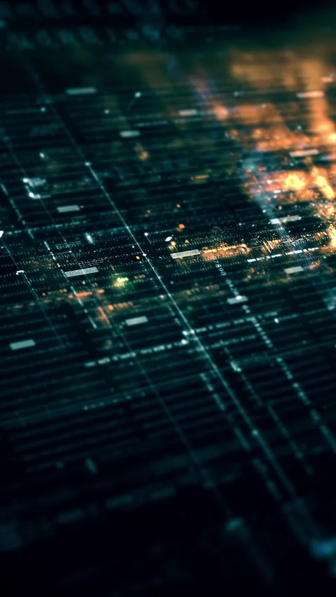 Futuristic Data Matrix Simulation Background Video stock 269502569
