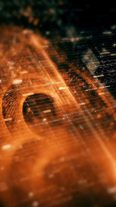Futuristic Data Matrix Simulation Background Vídeo Stock 269506089