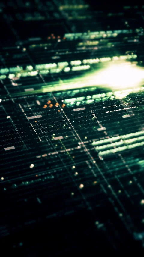 Futuristic Data Matrix Simulation Background Video stock 269506135