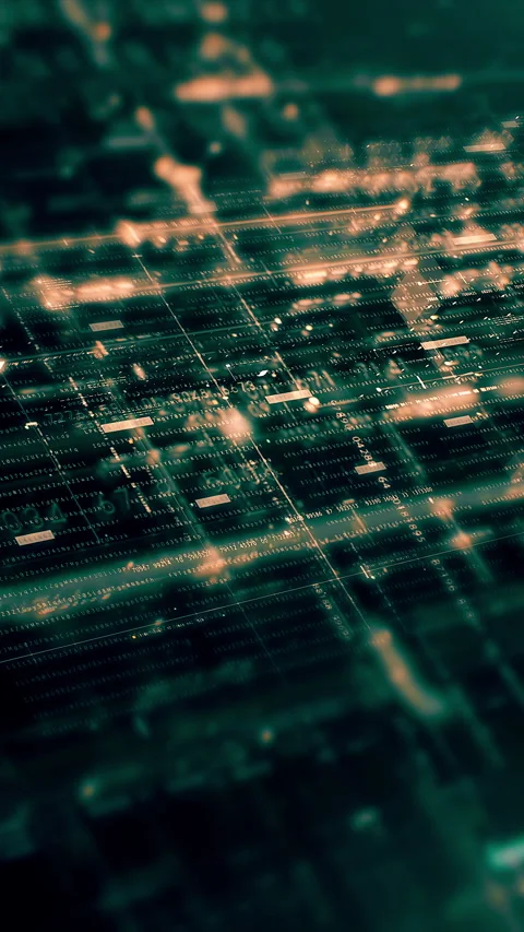 Futuristic Data Matrix Simulation Background Stockbeeldmateriaal 269507407