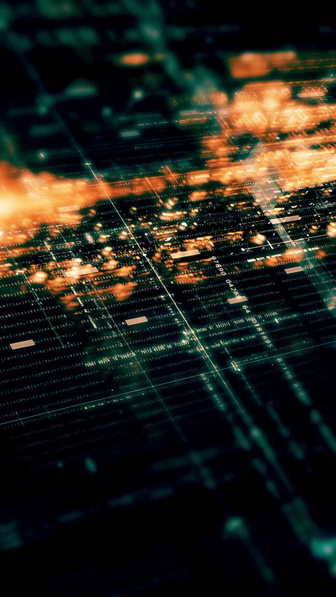 Futuristic Data Matrix Simulation Background Vídeos de archivo 269507508