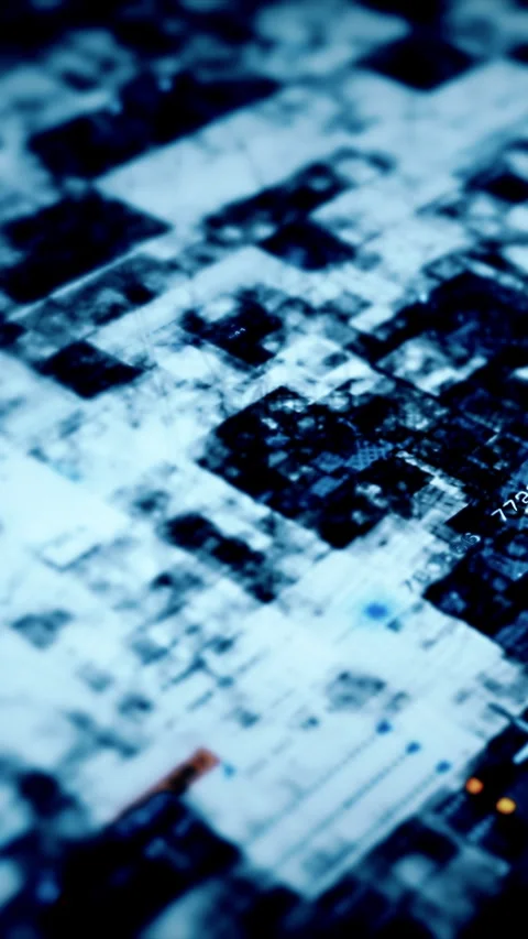 Futuristic Data Matrix Simulation Background Vídeo Stock 274569349