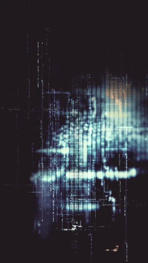 Futuristic Data Matrix Simulation Background Stockbeeldmateriaal 280960229